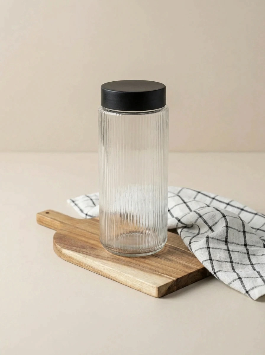 Frasco De Vidrio C/ Tapa Negra GHT-011