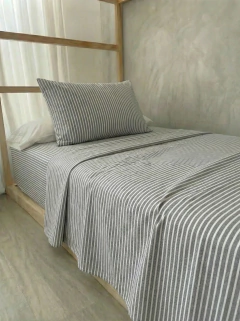 Juego De Sabanas Twin Rayado Gris GH-2030T-G, foto 2 de 2