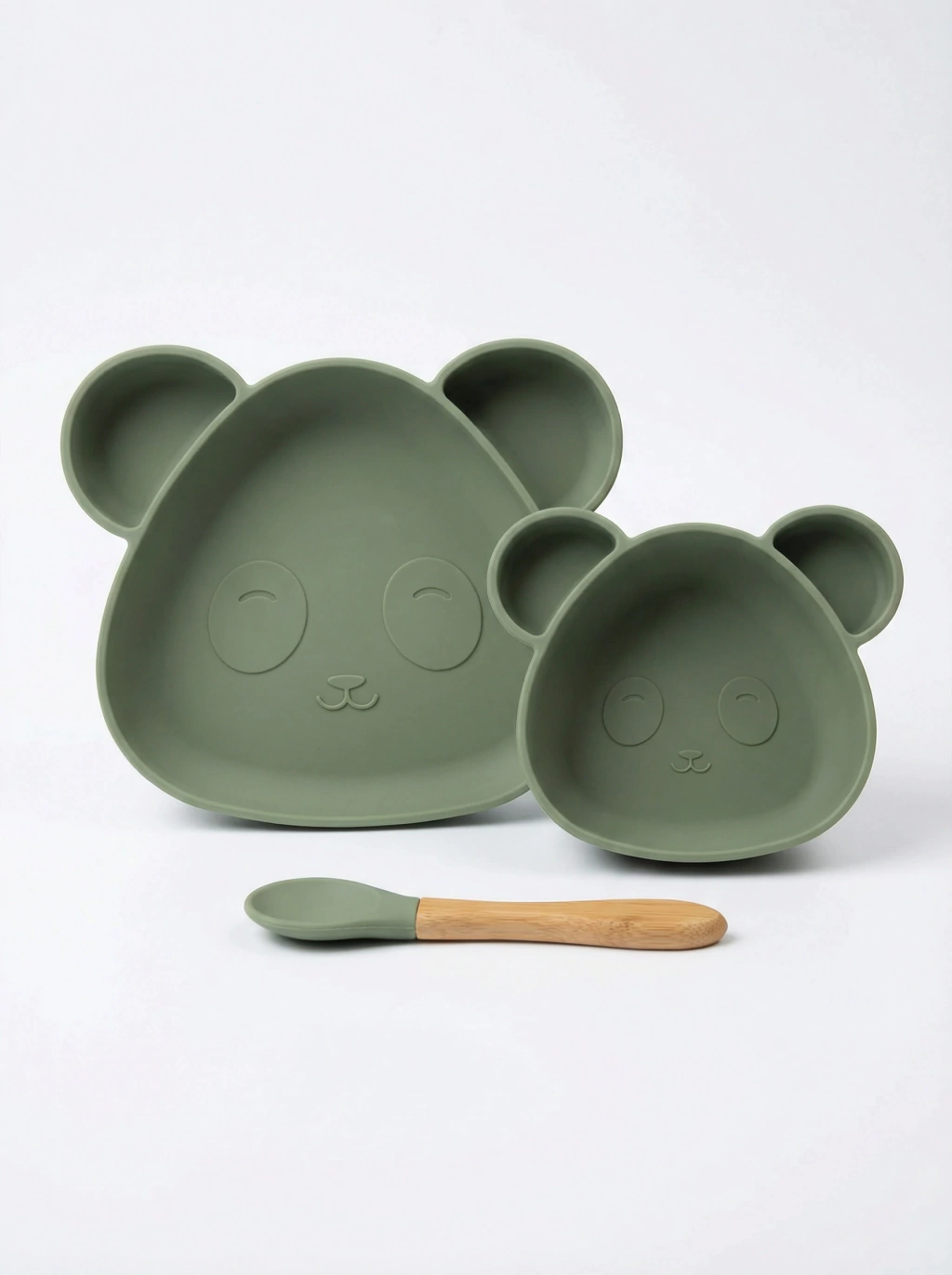 Kit Platos C/Cuchara Infantil Verde GH-2229V