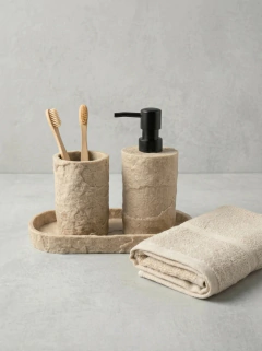 Set de Baño Efecto Piedra Beige GH-0225BG, foto 1 de 2