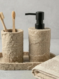 Set de Baño Efecto Piedra Beige GH-0225BG, foto 2 de 2