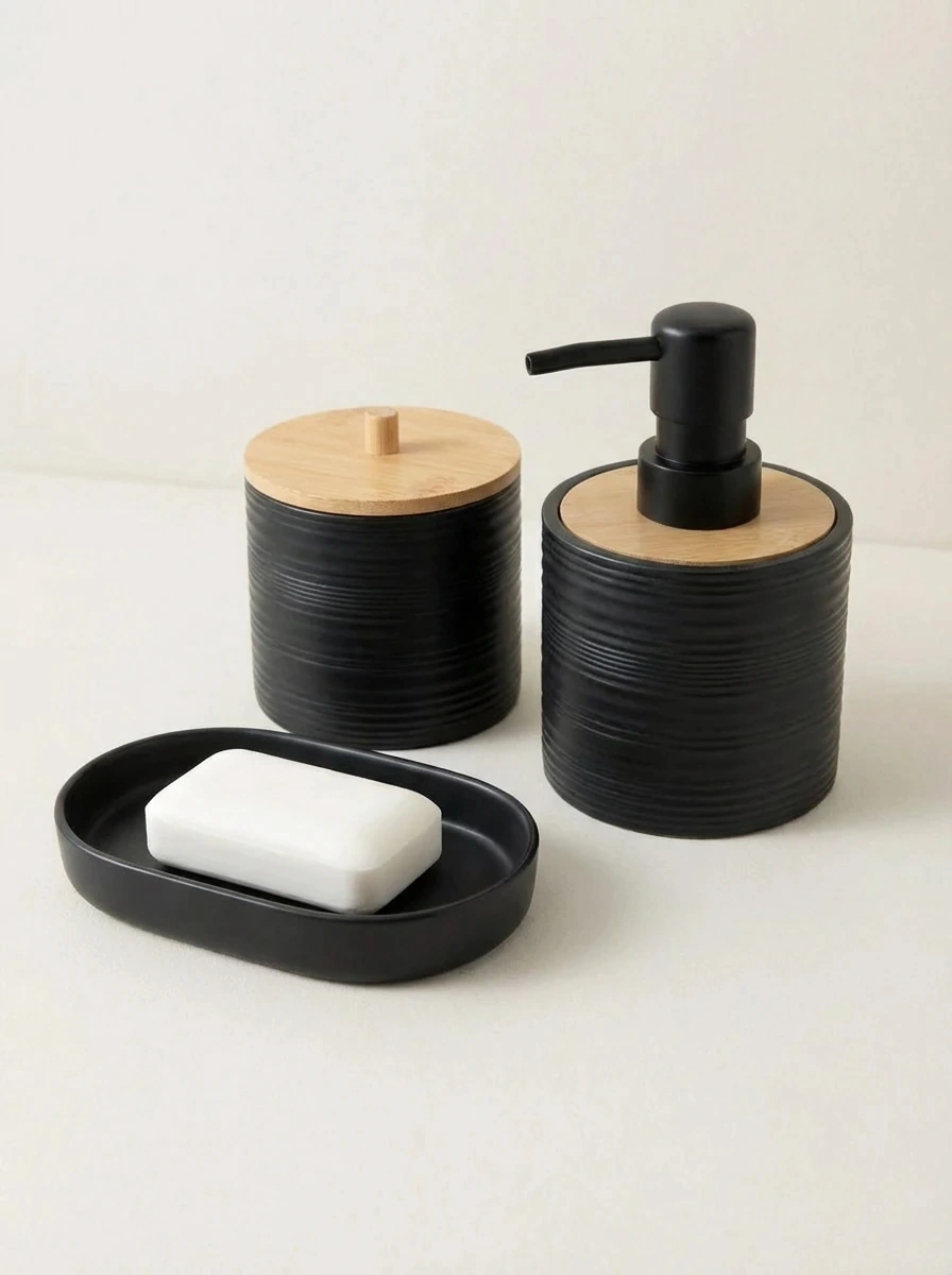 Set de Baño x3 Negro GH-2327N