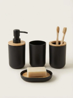 Set de Baño x4 Negro