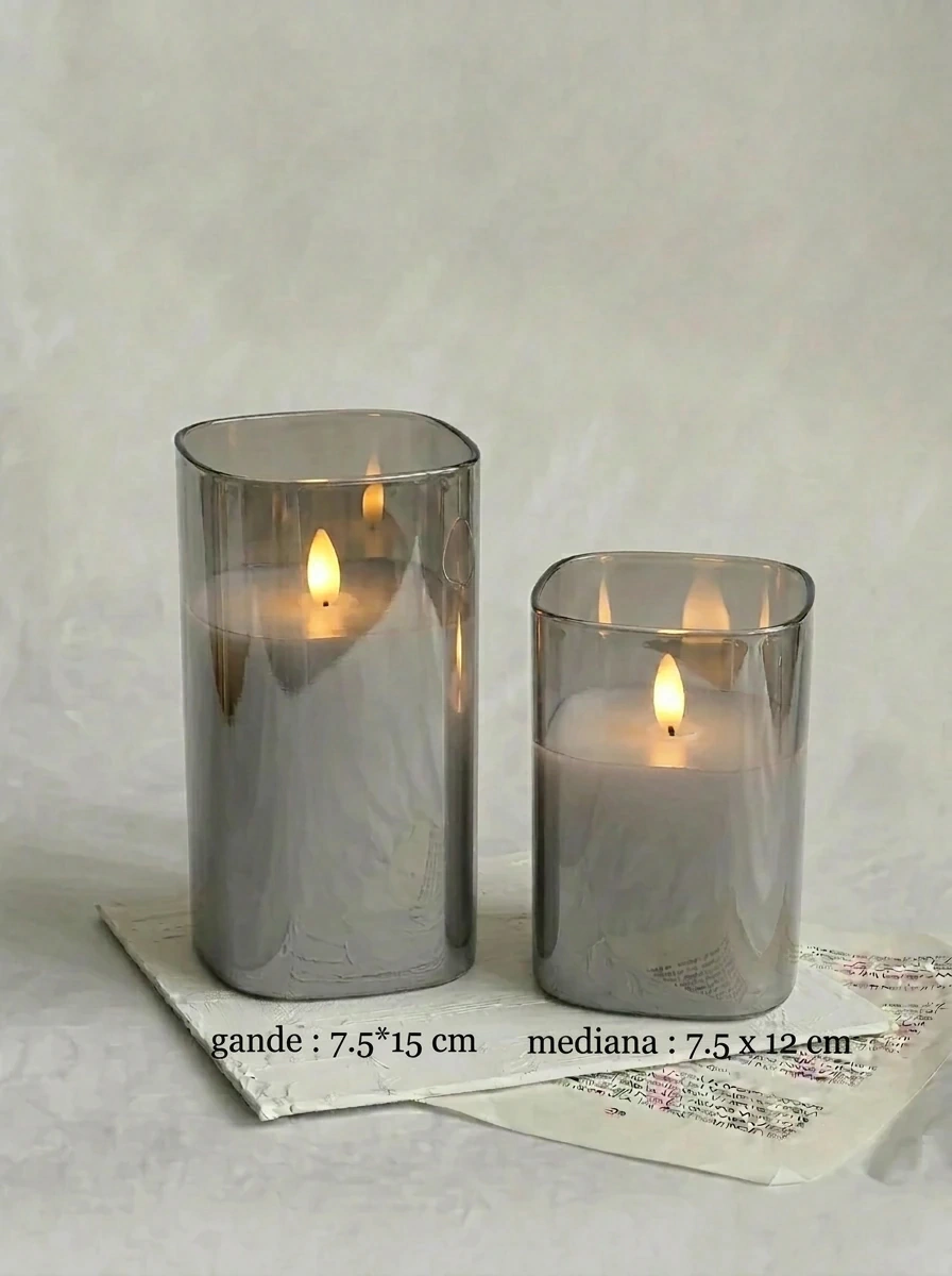 Vela Decorativa Cuadrada Grey 7,5x12,5cm GH-2789