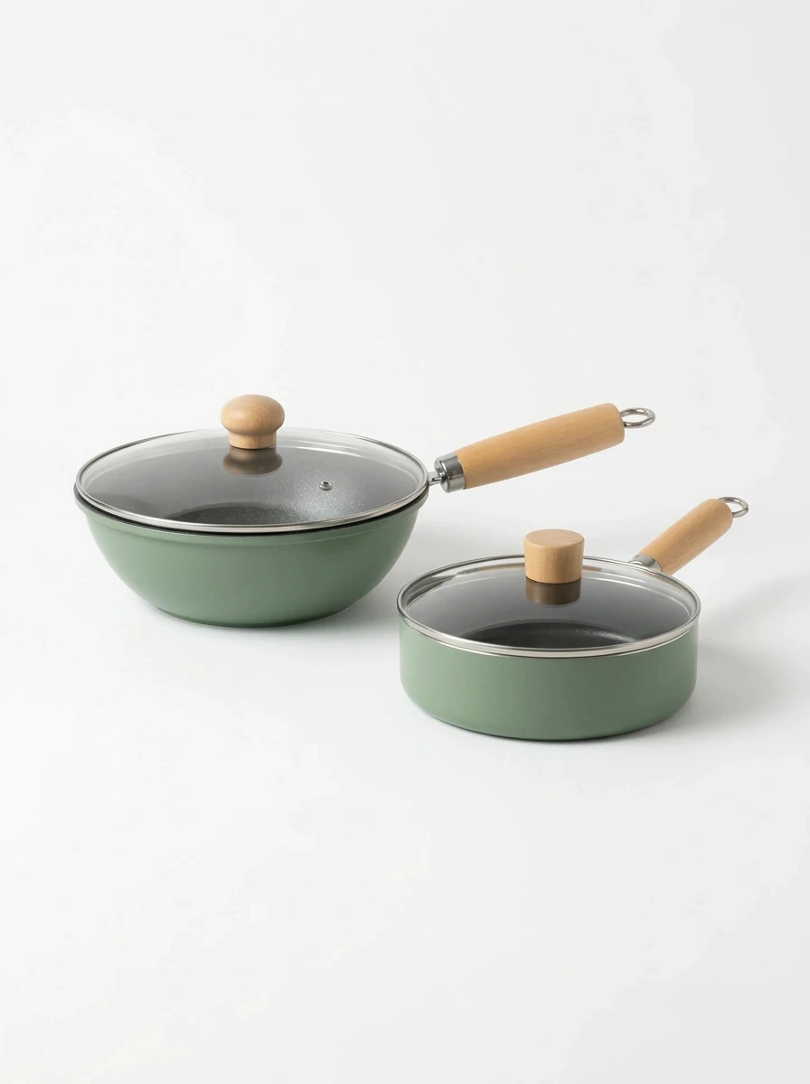 Kit sartén + wok 20 cm verde