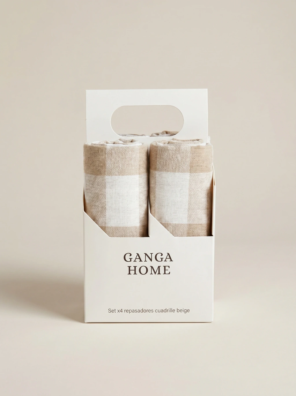Set x4 Repasadores Cuadrille Beige GH-0234
