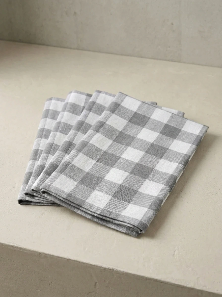 Set x4 Servilletas Cuadrille Gris