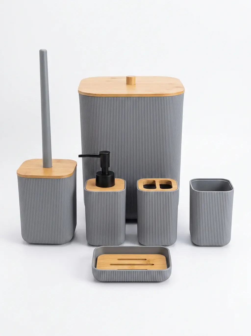 Set de Baño x6 Piezas Gris