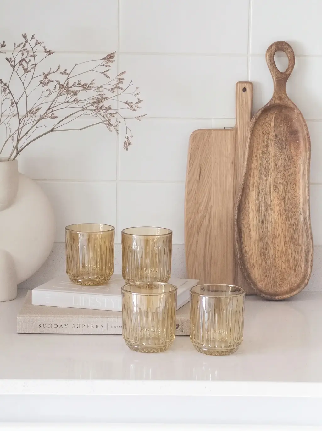 Set x6 Vasos Groove 260ml Ambar