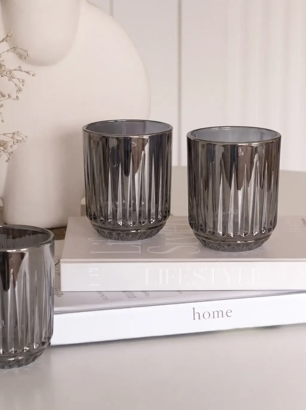Set x6 Vasos Groove 260ml Grey