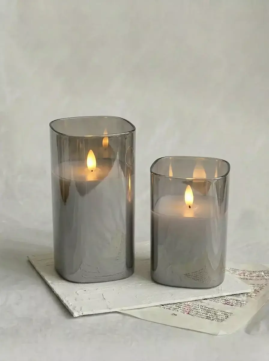 Vela Decorativa Cuadrada Grey 7,5x15cm GH-2788