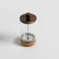 Cafetera con embolo tapa acacia y base corcho 350 ml, foto 4 de 5
