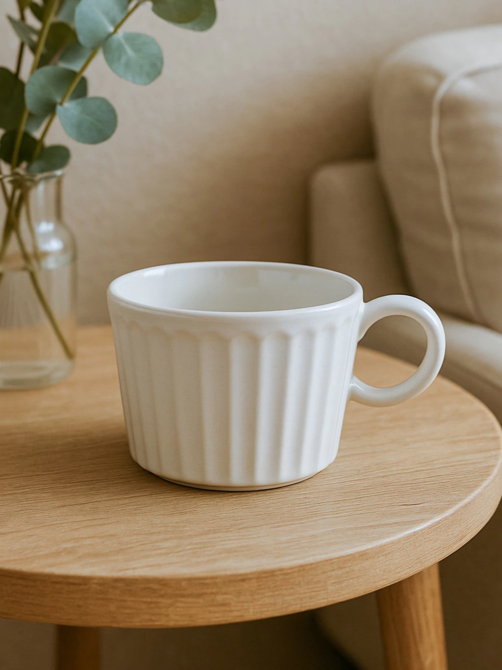 Mug ranurada blanca 350ml
