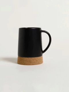 Mug conico negro base corcho, foto 2 de 4