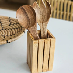 Cubiertero cuadrado tablas de bamboo, foto 2 de 3