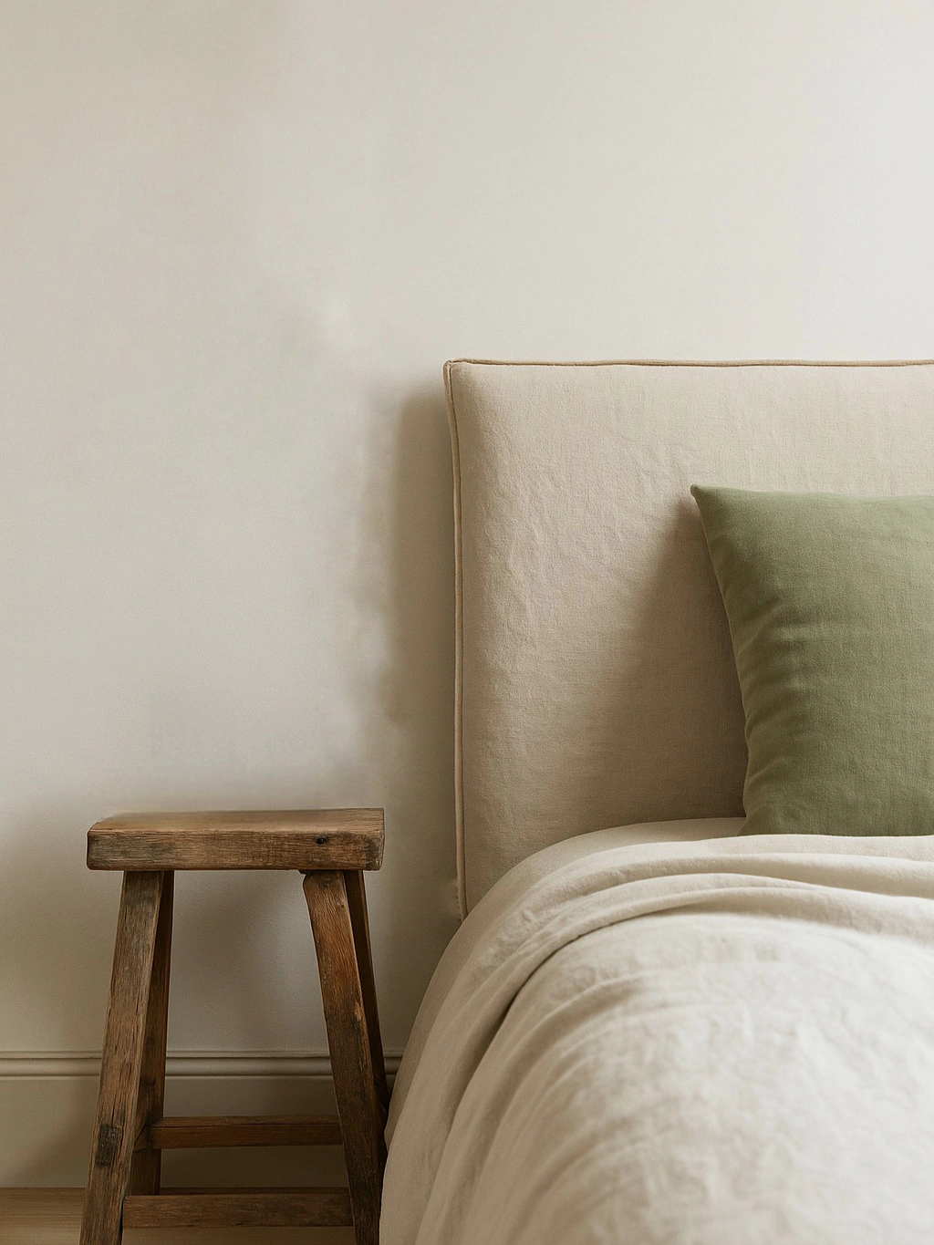 Respaldo de cama funda tussor crudo