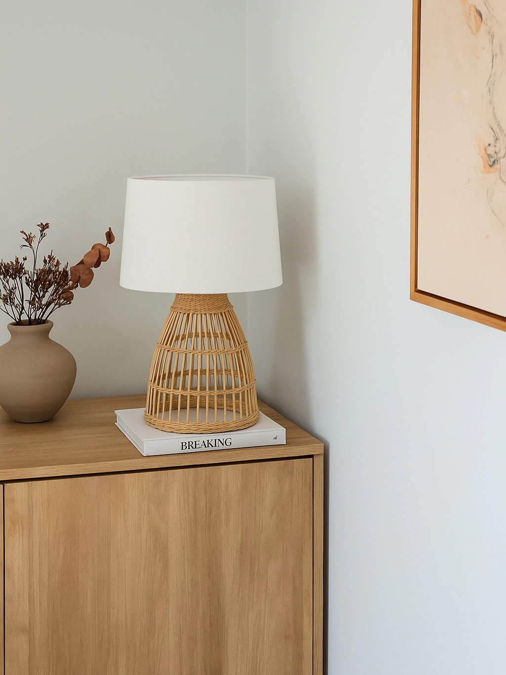 Velador rattan con pantalla tikka - 11