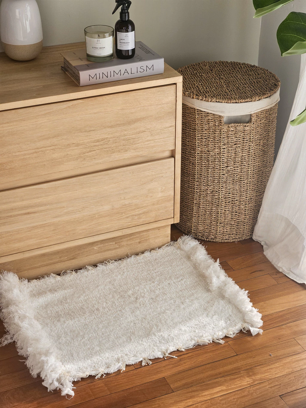 Alfombra algodon blanco 45x60