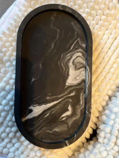 Bandeja ovalada simil marmol negro, foto 2 de 2