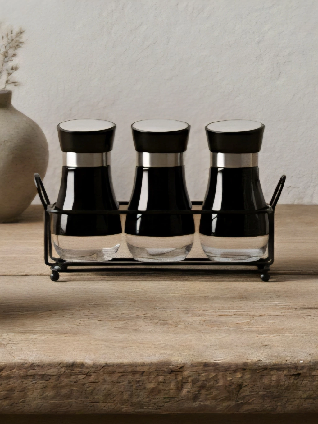 Set x3 especieros negros en rack