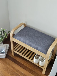 Zapatero Chico Con Asiento Gris 60 cm, foto 3 de 3