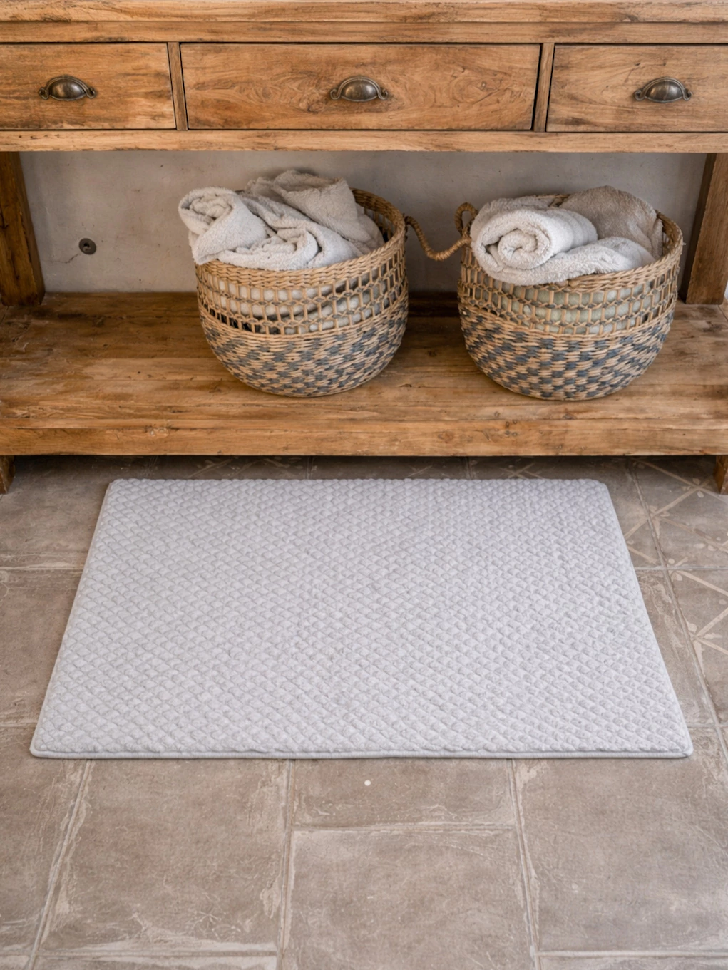 Alfombra baño teddy - gris