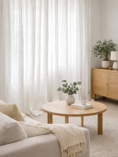 Pack x2 cortinas tussor off white, foto 1 de 2