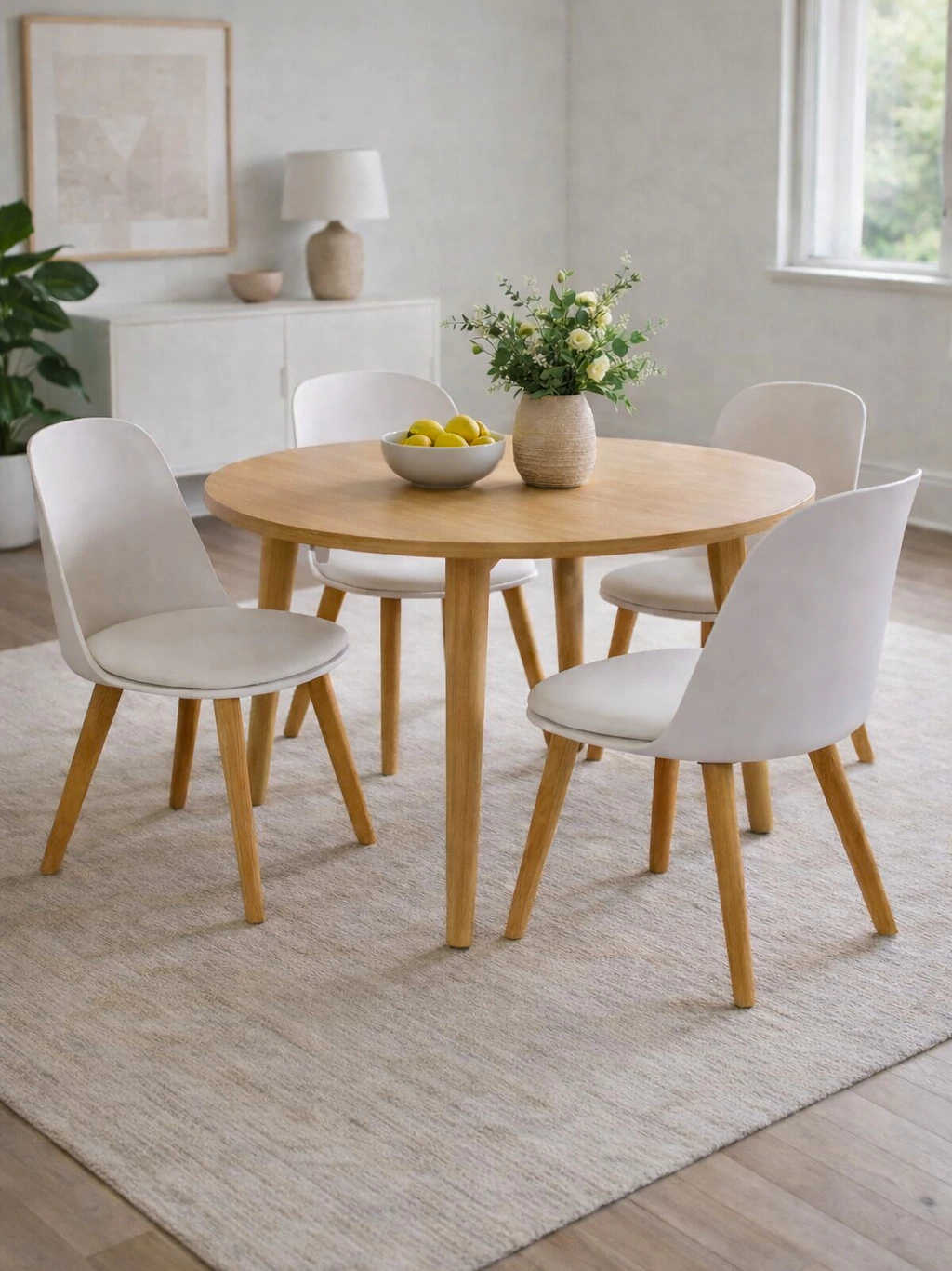 Silla Vita Blanca con Patas de Madera