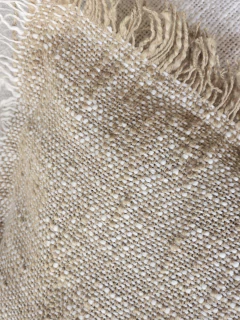 Funda de almohadón 45 x 45 cm cuadrados asimétricos natural y beige con flecos, foto 4 de 4