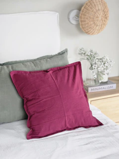 Funda de almohadon tussor guinda 50x50 cm