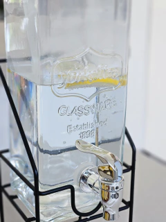 Dispenser de bebidas de vidrio 2,2l con canilla y soporte, foto 2 de 2