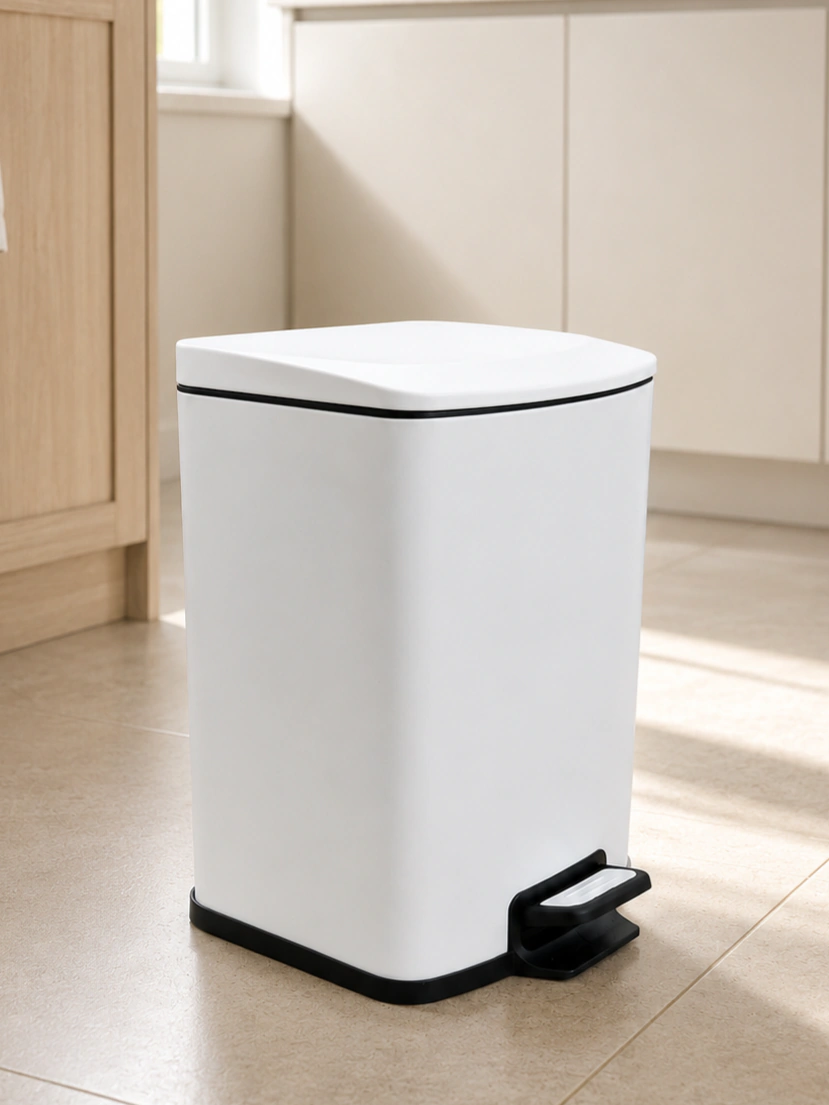 Cesto de Basura Blanco Rectangular
