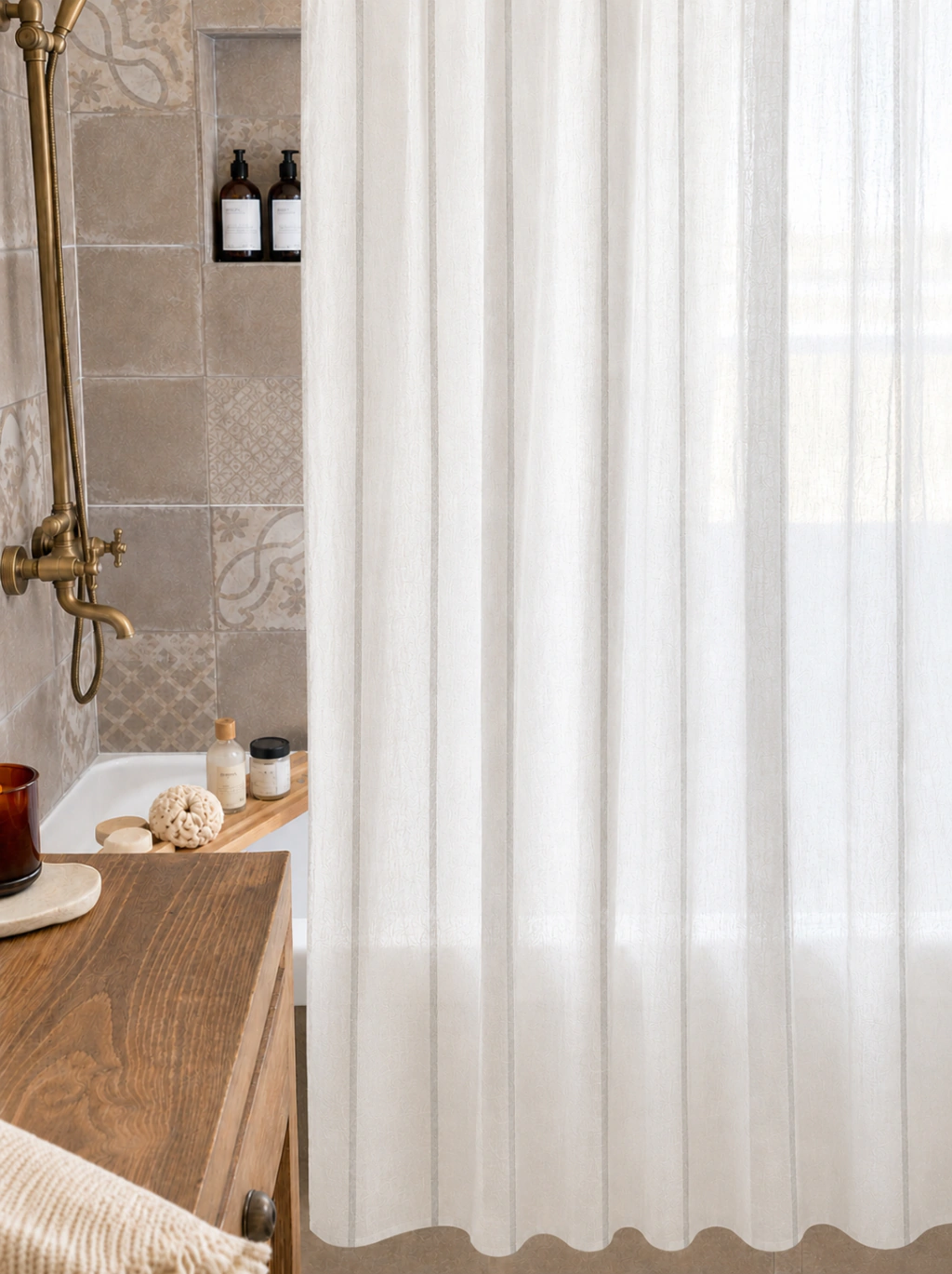 Cortina De Baño Con Rayas