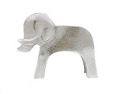 Adorno elefante aluminio plateado, foto 2 de 3