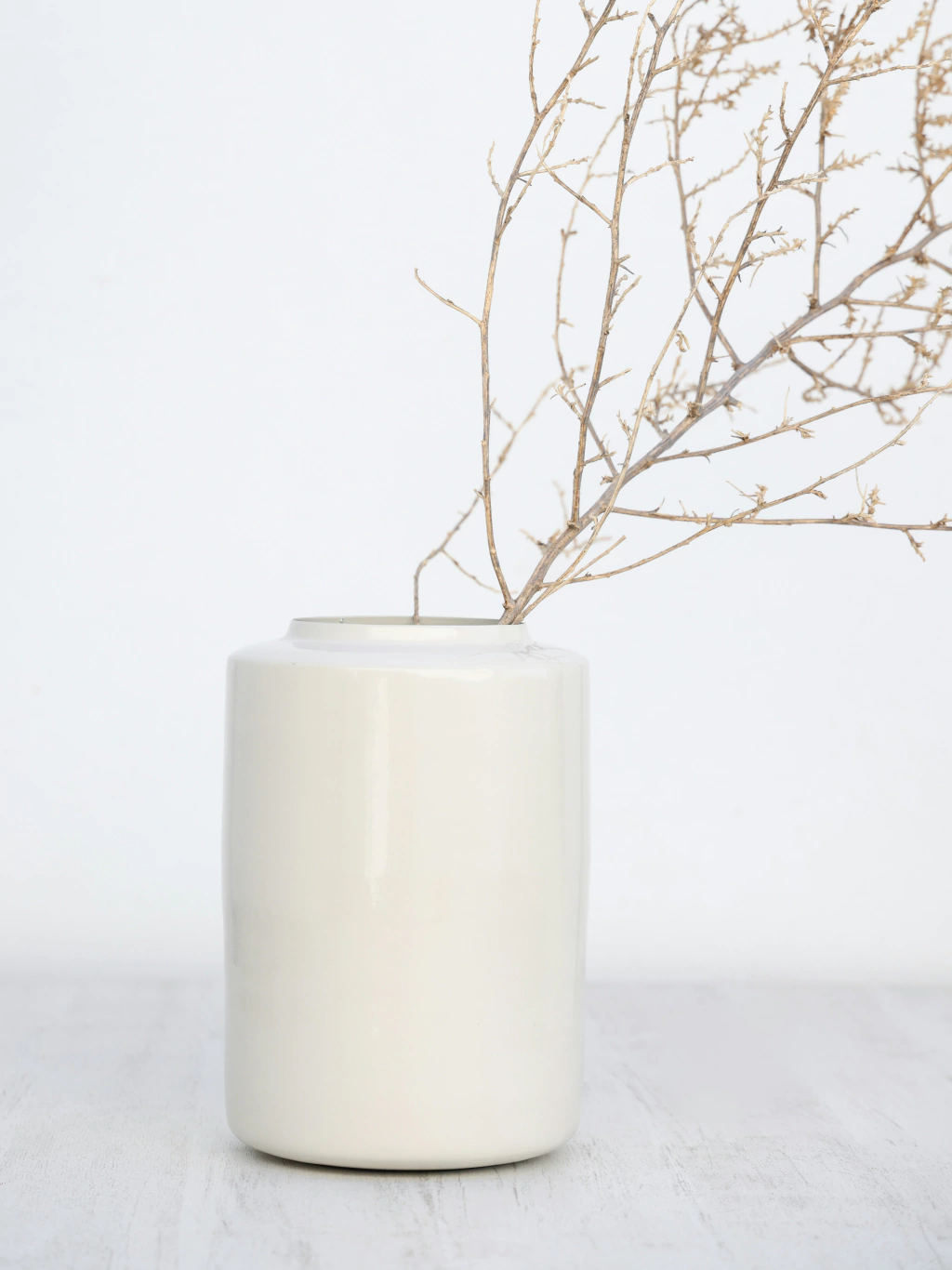 Florero cilindro blanco