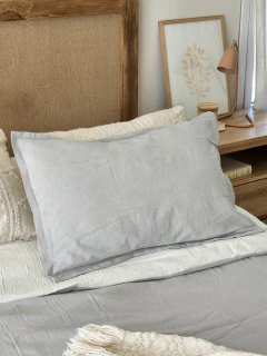 Funda de almohadon tussor gris perla (2 medidas), foto 3 de 3