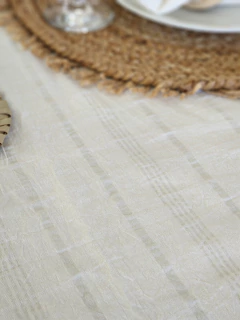 MANTEL Off White Mil Rayas Gris Perla, foto 4 de 4