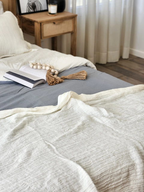 Pie de cama gasa - off white