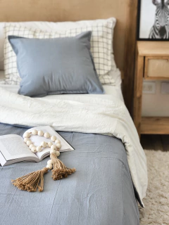 Funda de almohadon tussor gris elefante (2 medidas), foto 4 de 5