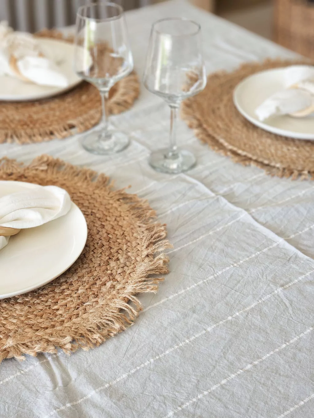 Mantel Gris c/ raya blanca
