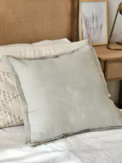 Funda de almohadon gasa 50x50 - gris perla