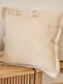 Funda de almohadon waffle 60x60 - natural, foto 4 de 4