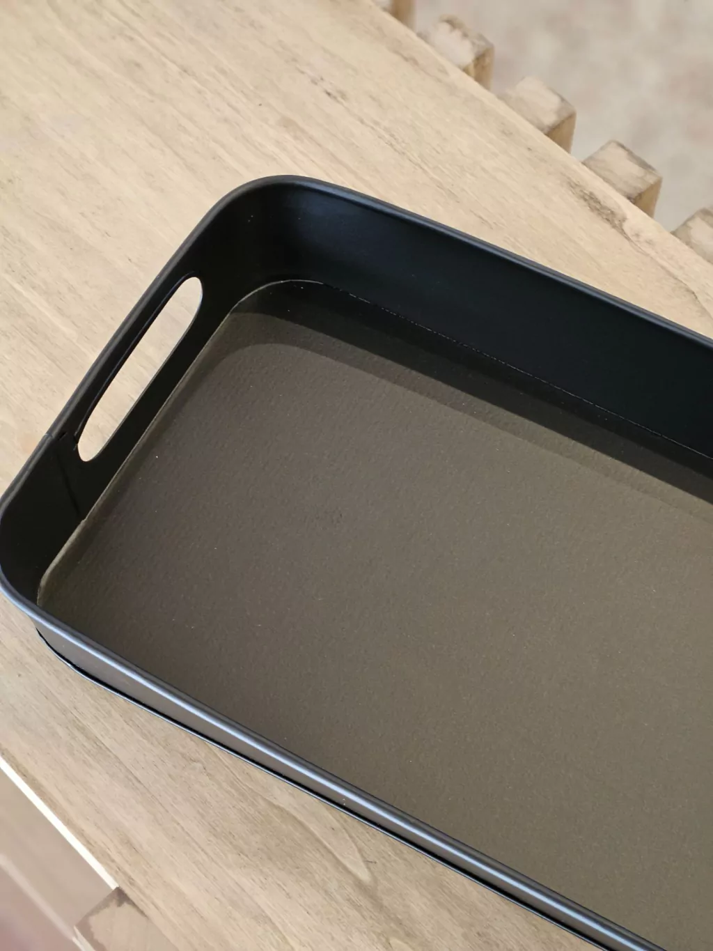 Bandeja rectangular metalica negra