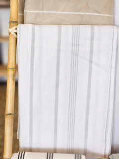 MANTEL Off White Mil Rayas Gris Perla, foto 2 de 4