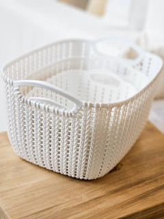 Canasto organizador rattan blanco, foto 2 de 3