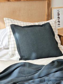 Funda de almohadon waffle 50x50 - gris grafito, foto 1 de 3