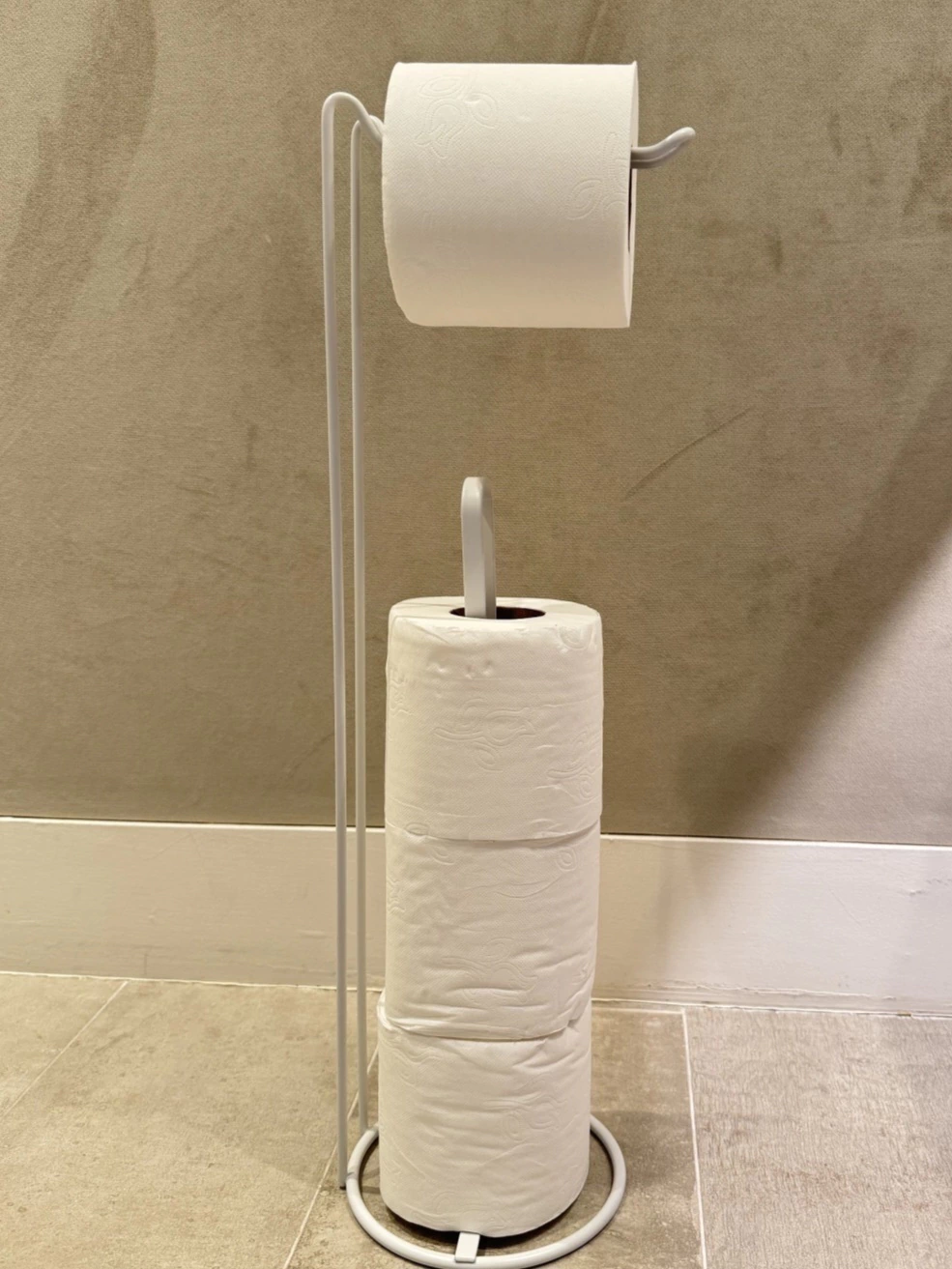Porta papel higienico metalico blanco