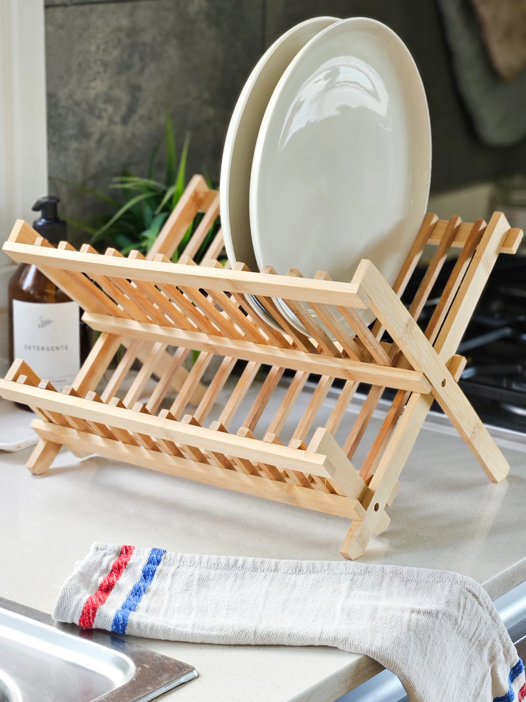 Seca platos bamboo
