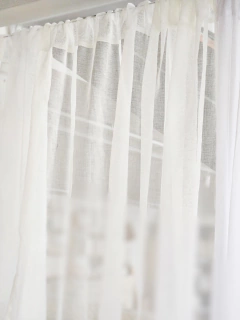 Pack x2 Cortina voile hilo off white, foto 3 de 3