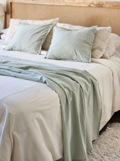 Funda de almohadon tussor verde malva (2 medidas), foto 3 de 3